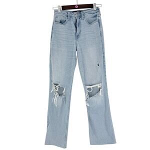Hollister Ultra High Rise Vintage Straight Jeans 25x27 Light Wash